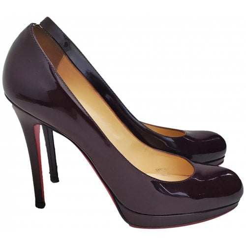 Pre-owned Christian Louboutin Leather Heels In Burgundy