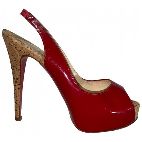 Pre-owned Christian Louboutin Patent Leather Sandals In Red