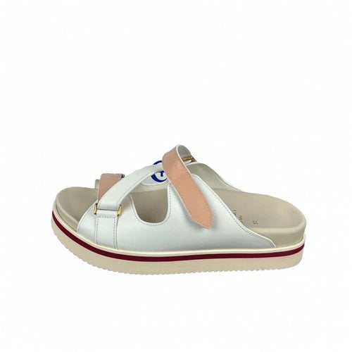 Pre-owned Buscemi Leather Sandals In White