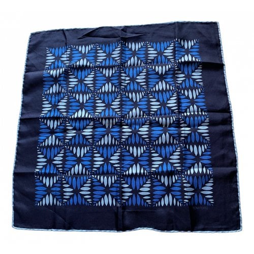 Pre-owned Tom Ford Silk Scarf & Pocket Square In Blue