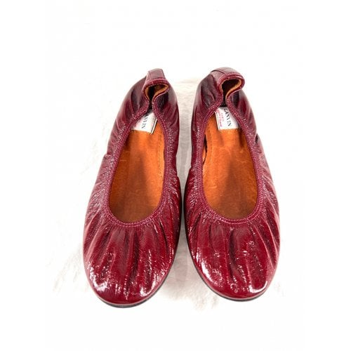 Pre-owned Lanvin Patent Leather Ballet Flats In Red