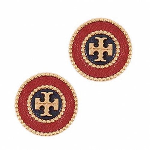 Pre-owned Tory Burch Leather Earrings In Red