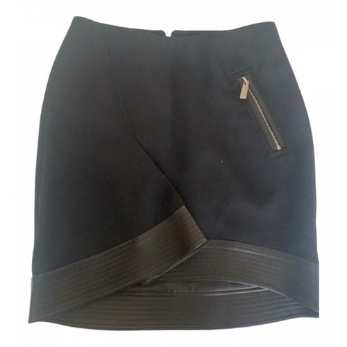 Pre-owned Barbara Bui Leather Mini Skirt In Black