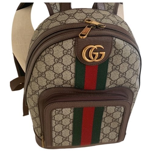Pre-owned Gucci Backpack In Brown