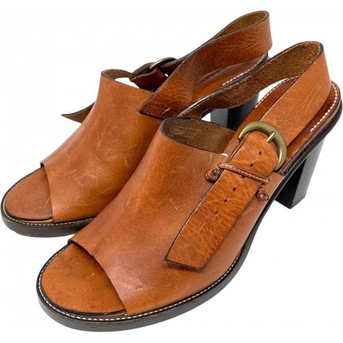 Pre-owned Robert Clergerie Leather Sandals In Brown