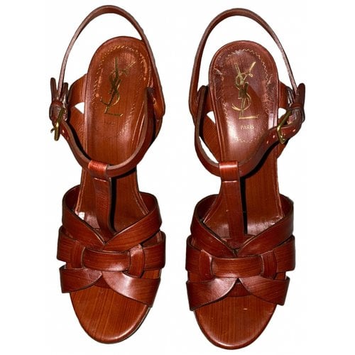 Pre-owned Saint Laurent Sandals In Red