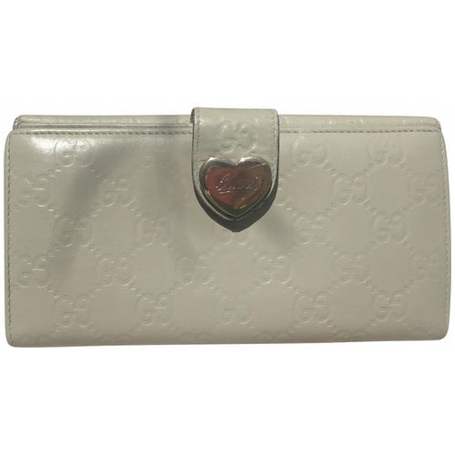 Pre-owned Gucci Leather Wallet In Ecru