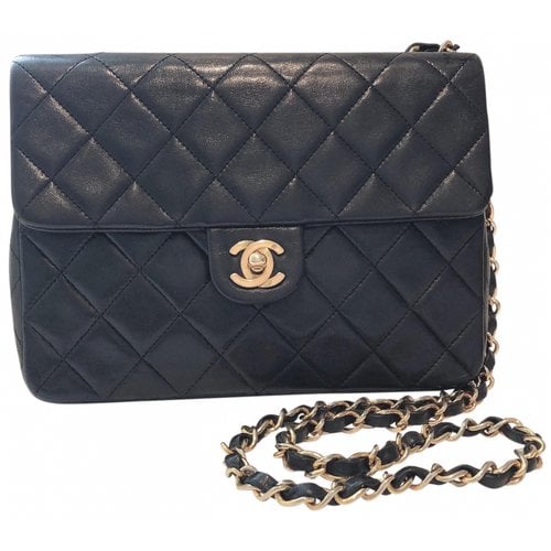 Pre-owned Chanel Trendy Cc Wallet On Chain Leather Crossbody Bag In Black