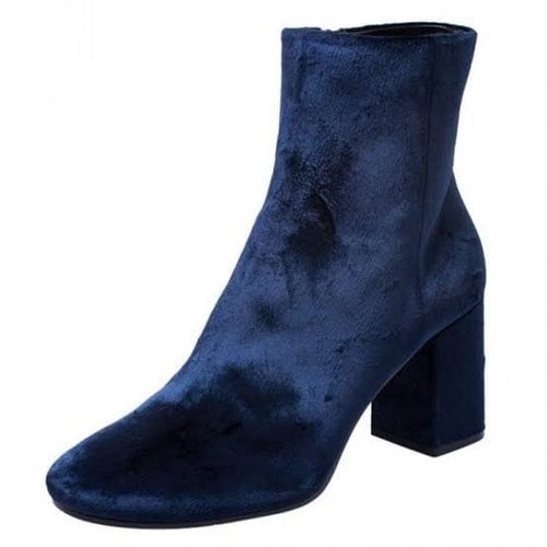 Pre-owned Balenciaga Velvet Ankle Boots In Black