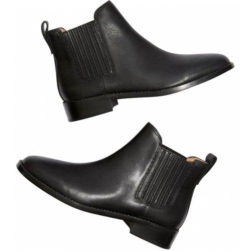 Pre-owned Madewell Leather Ankle Boots In Black