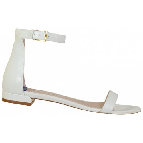 Pre-owned Stuart Weitzman Leather Sandals In White