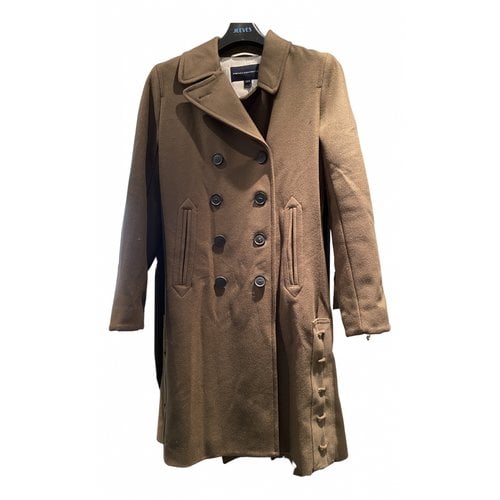 Pre-owned French Connection Wool Coat In Khaki