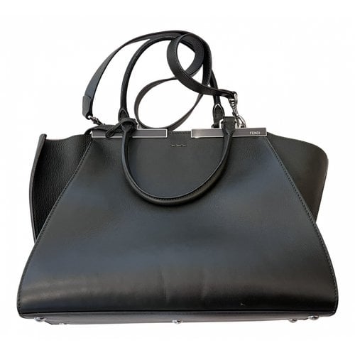 Pre-owned Fendi 3jours Leather Handbag In Black