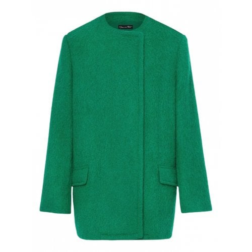 Pre-owned Oscar De La Renta Wool Coat In Green