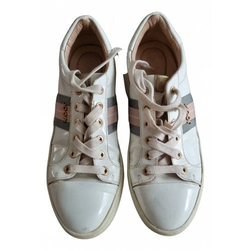Pre-owned Joop Patent Leather Trainers In White