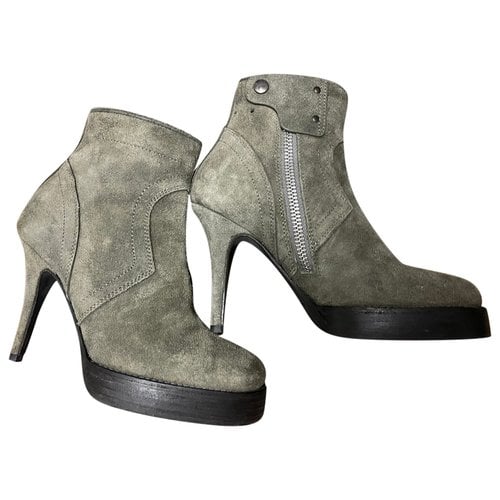 Pre-owned Rick Owens Ankle Boots In Grey