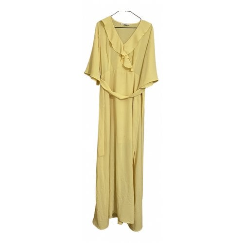 Pre-owned White Maxi Dress In Yellow