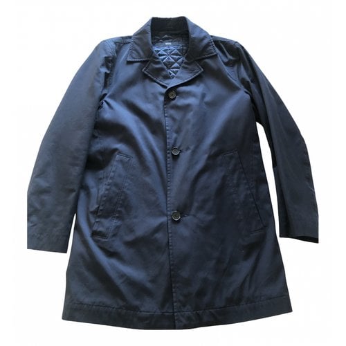 Pre-owned Hugo Boss Cloth Trenchcoat In Blue