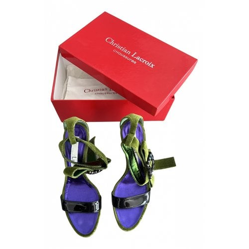 Pre-owned Christian Lacroix Cloth Sandals In Green