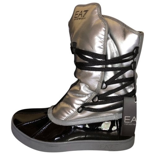 Pre-owned Emporio Armani Leather Boots In Silver