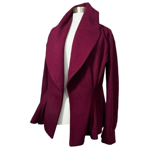 Pre-owned Dsquared2 Wool Jacket In Burgundy
