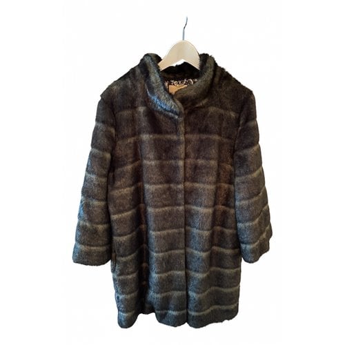 Pre-owned Nenette Faux Fur Coat In Brown