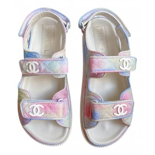 Pre-owned Chanel Dad Sandals Cloth Sandal In Multicolour