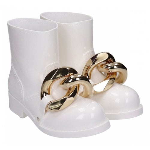 Pre-owned Jw Anderson Wellington Boots In White
