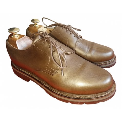 Pre-owned Heschung Leather Lace Ups In Khaki