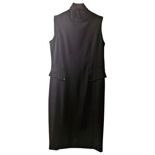 Pre-owned Trussardi Wool Mid-length Dress In Black