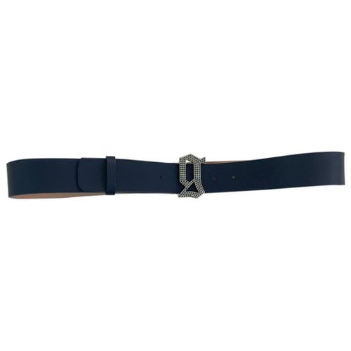 Pre-owned Galliano Leather Belt In Blue