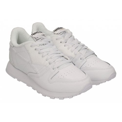 Pre-owned Maison Margiela X Reebok Leather Trainers In White