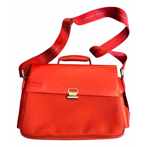 Pre-owned Piquadro Leather Satchel In Red