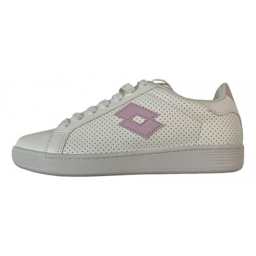 Pre-owned Lotto Vegan Leather Trainers In White