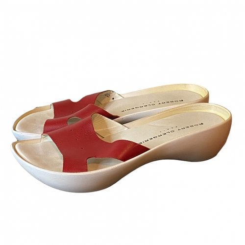 Pre-owned Robert Clergerie Leather Sandals In Red