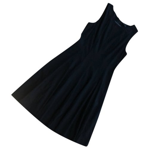 Pre-owned Theory Linen Mini Dress In Black