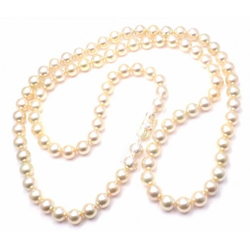 Pre-owned Mikimoto Pearl Necklace In Gold