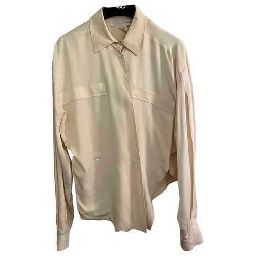 Pre-owned Claude Montana Silk Blouse In Beige