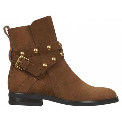 Pre-owned See By Chloé Leather Ankle Boots In Brown
