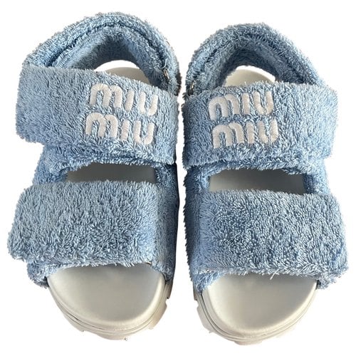 Pre-owned Miu Miu Sandals In Blue