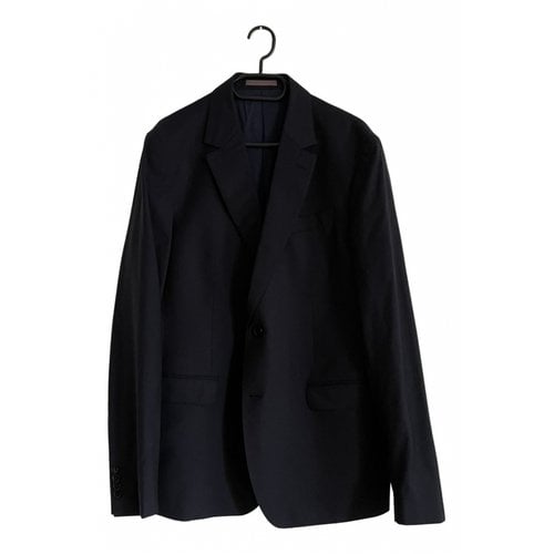 Pre-owned Moschino Wool Jacket In Navy