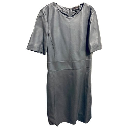 Pre-owned Oakwood Leather Mini Dress In Grey