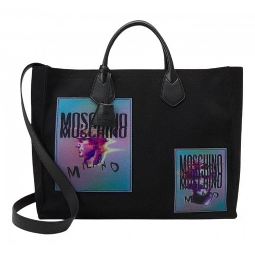 Pre-owned Moschino Cloth Weekend Bag In Black