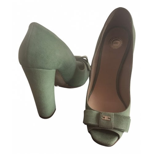 Pre-owned Elisabetta Franchi Leather Heels In Green