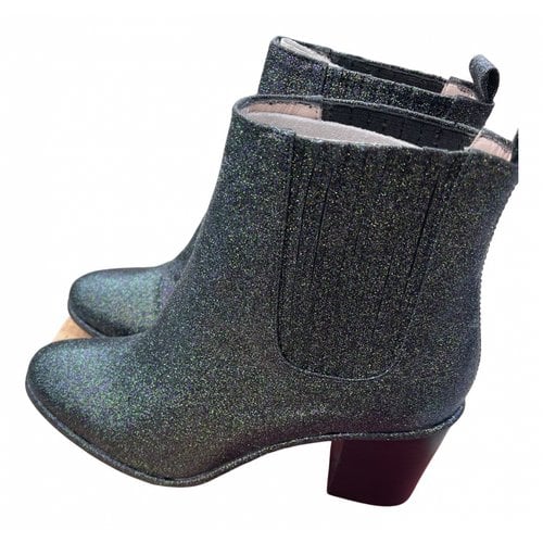Pre-owned Opening Ceremony Leather Ankle Boots In Grey