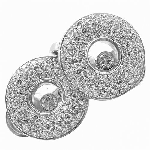 Pre-owned Chopard White Gold Earrings In Silver