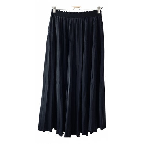Pre-owned Les Copains Silk Maxi Skirt In Black