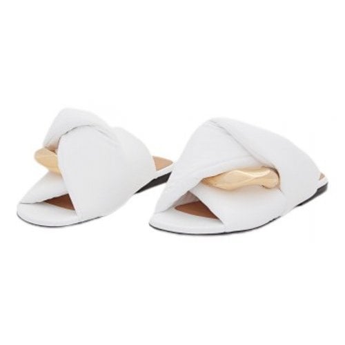 Pre-owned Jw Anderson Leather Mules In White