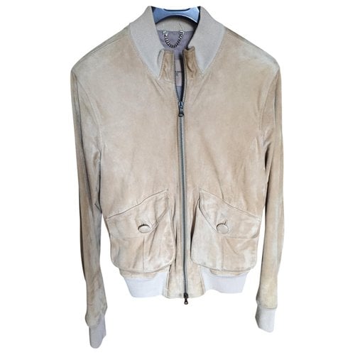 Pre-owned Alessandrini Leather Jacket In Beige
