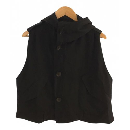Pre-owned Y's Wool Vest In Black